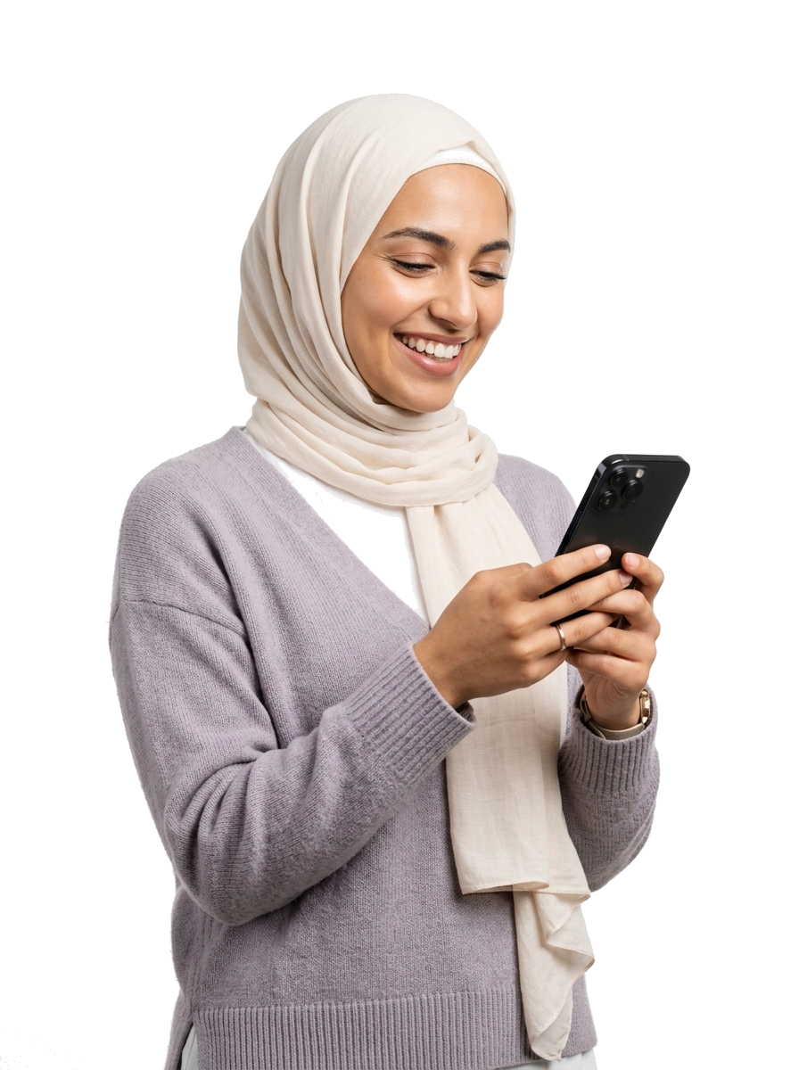 Woman using MELE DATA